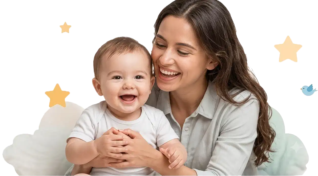 Happy mother with her baby